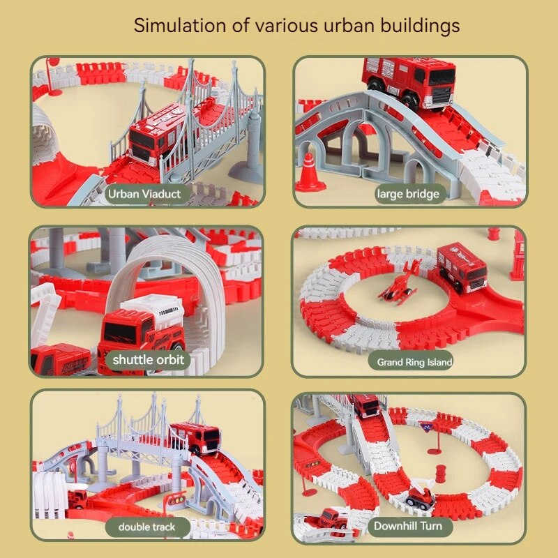 Fire Engine Track Assembling C - Car Accessories For Boys 评论和价格