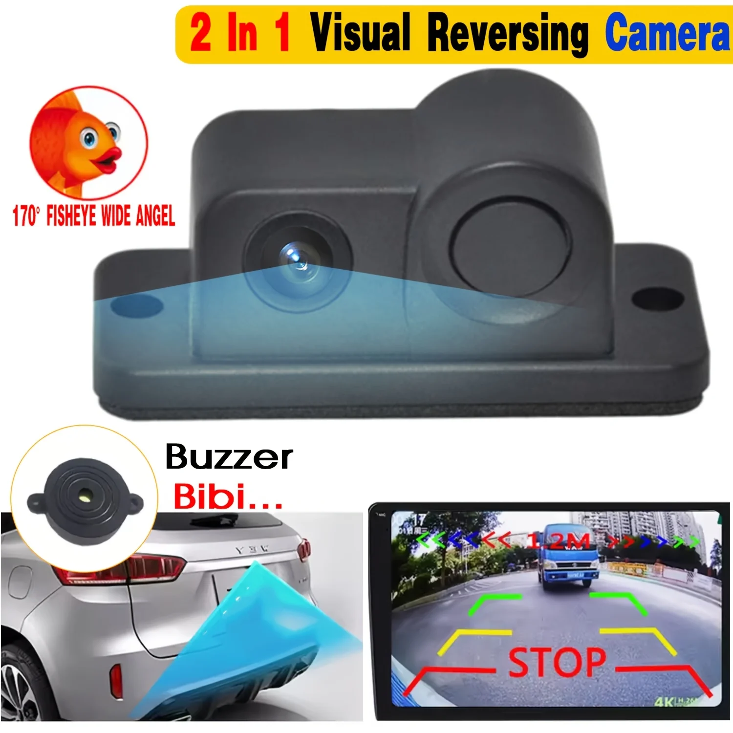 2-in-1 HD Backup Camera & Buzz - Car Accessories Sound System 评论和价格