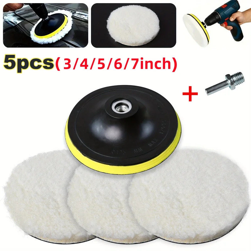 5PCS 7/6/5/4/3inch Car Polishi - Car Wax Polishing Pad 评论和价格