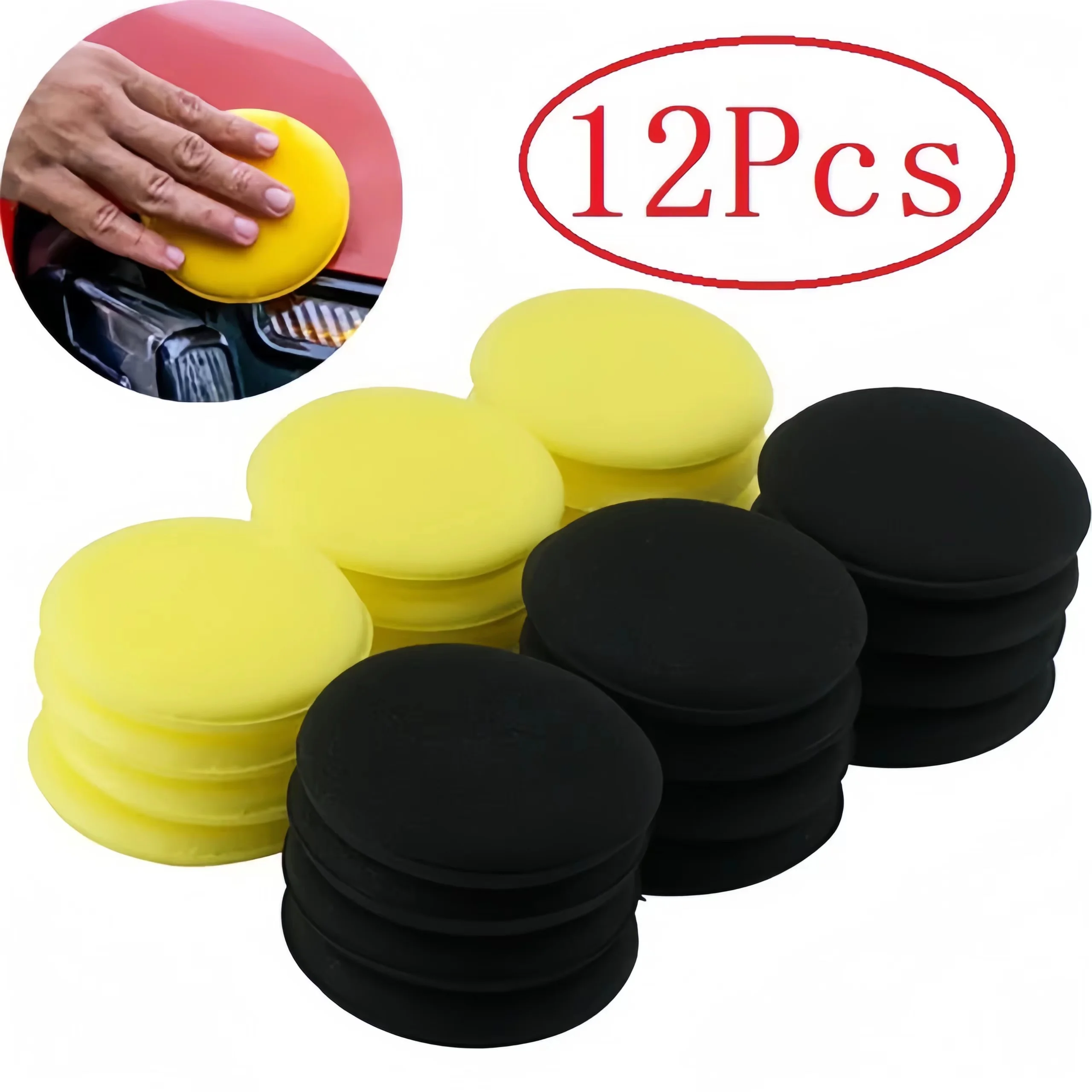 12Pcs Round Car Waxing Polish  - Car Wax Polishing Pad 评论和价格