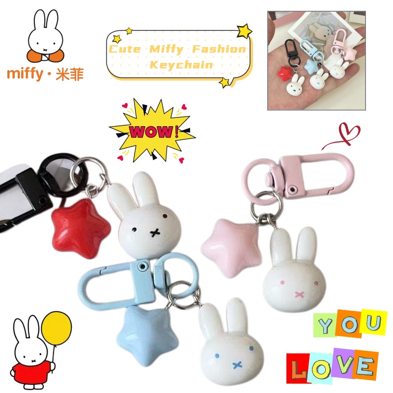 Kawaii Miffy Keychain Cute Rab - Car Accessories Parts 评论和价格